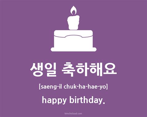how do you spell happy birthday in korean